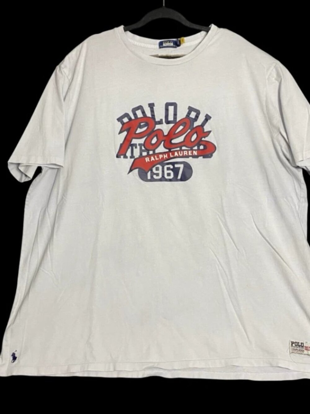 Polo Ralph Lauren 1967 Mens Blue Gray Short Sleeve Graphic Tee Shirt Size 3XLT